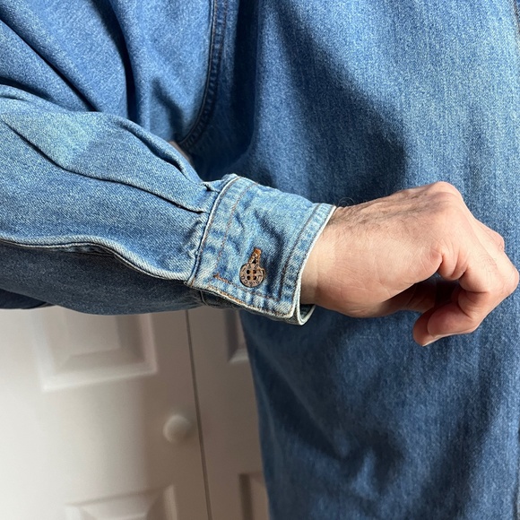 VIntage Orange Tab Levi Strauss & Co Mens Denim Shirt - Picture 4 of 15